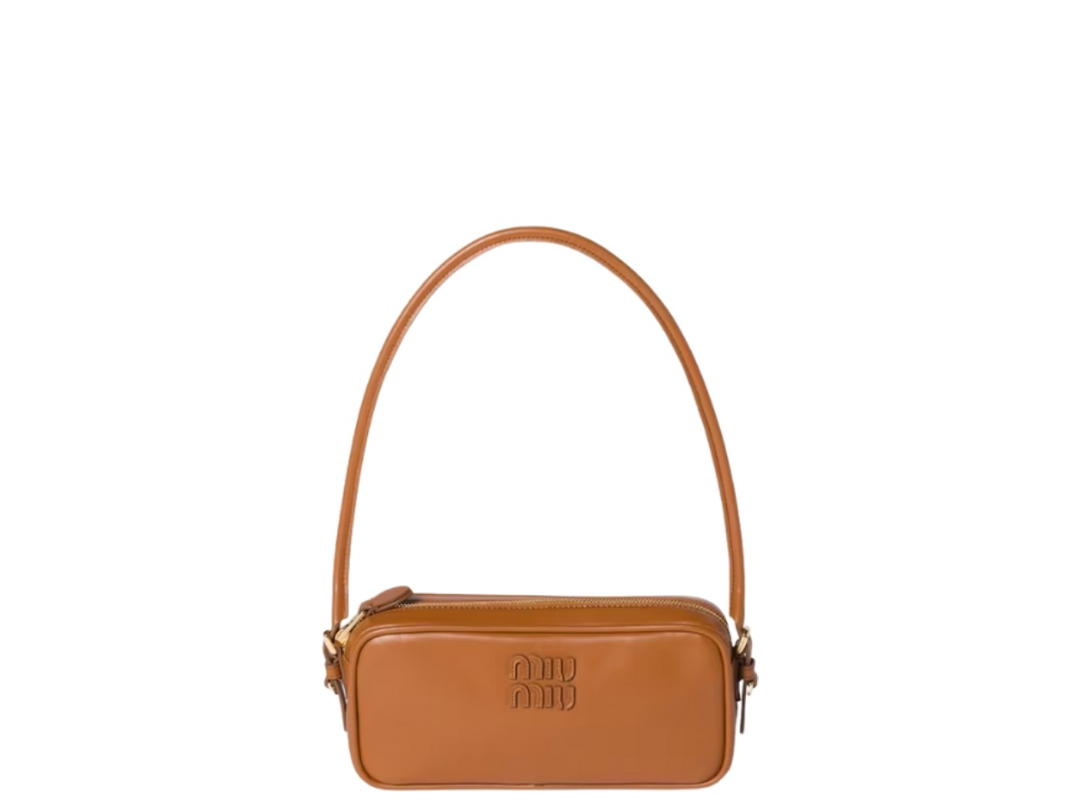 Miu Miu Miu Miu Leather Pouch Cognac