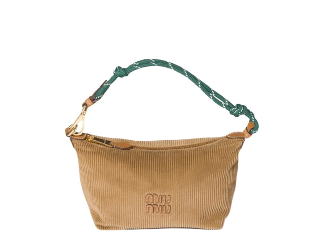 Miu Miu Miu Miu Corduroy Pouch Cinnamon Green