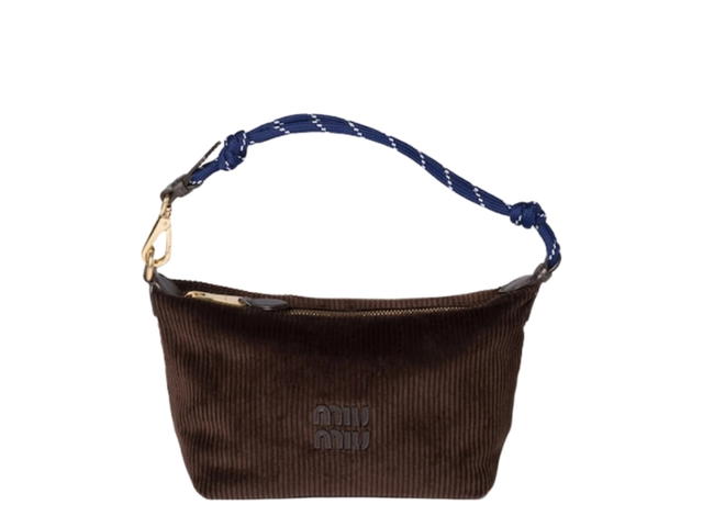 Miu Miu Miu Miu Corduroy Pouch Ebony Baltic Blue - view 1