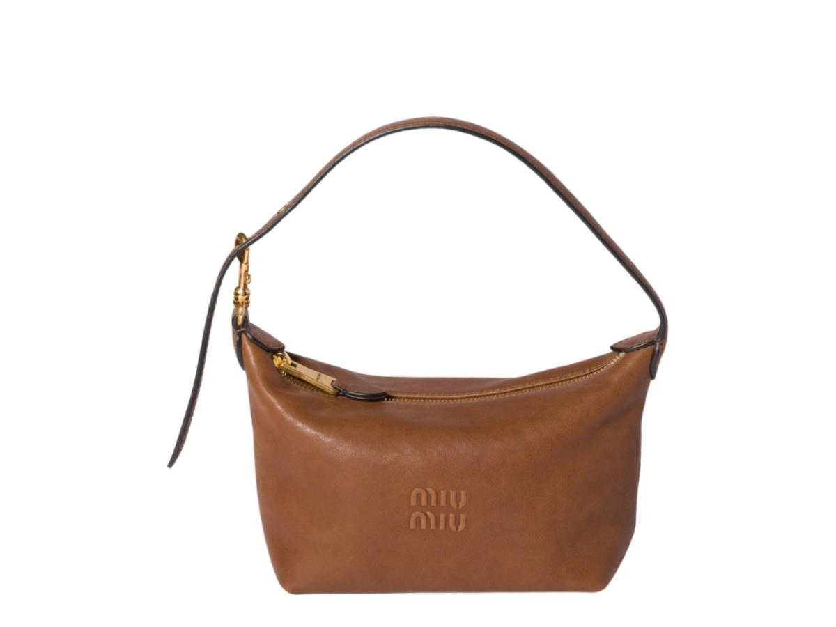 Miu Miu Miu Miu Nappa Leather Pouch Oak