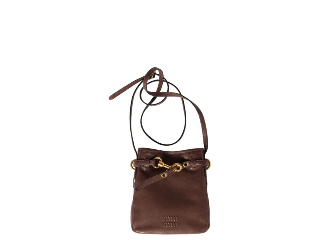 Miu Miu Miu Miu Nappa Leather Pouch Briarwood