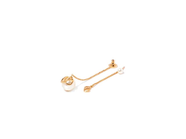 Valentino Valentino Garavani VLOGO Pearl Drop Earrings Gold - view 3