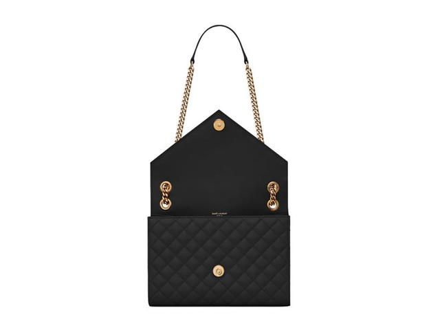 Saint Laurent Saint Laurent Envelope Quilted Leather Shoulder Bagblack Calf 100 - view 4