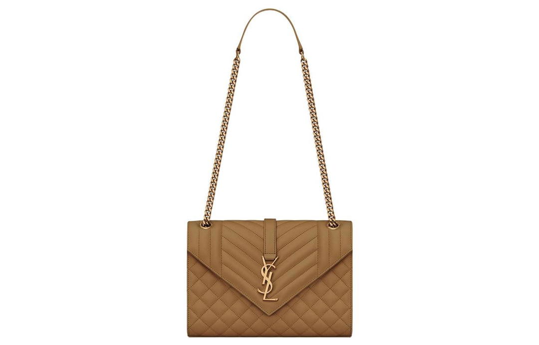 Saint Laurent Saint Laurent Leather Envelope Bag, Portable Crossbody Bag, Shoulder Bag Women's Yellow