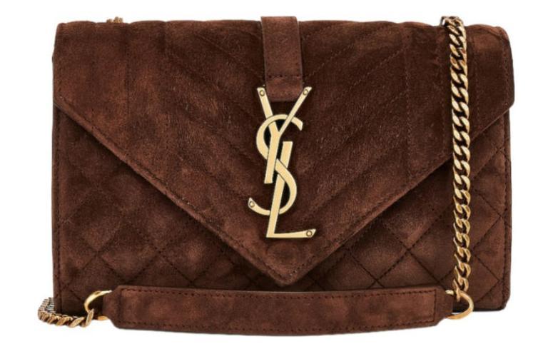 Saint Laurent Saint Laurent ENVELOPE Suede Envelope Bag Shoulder Bag Crossbody Bag Women's Brown