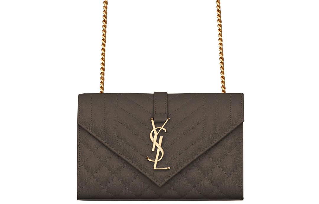 Saint Laurent Saint Laurent Leather Shoulder Bag Women's Gravel Color