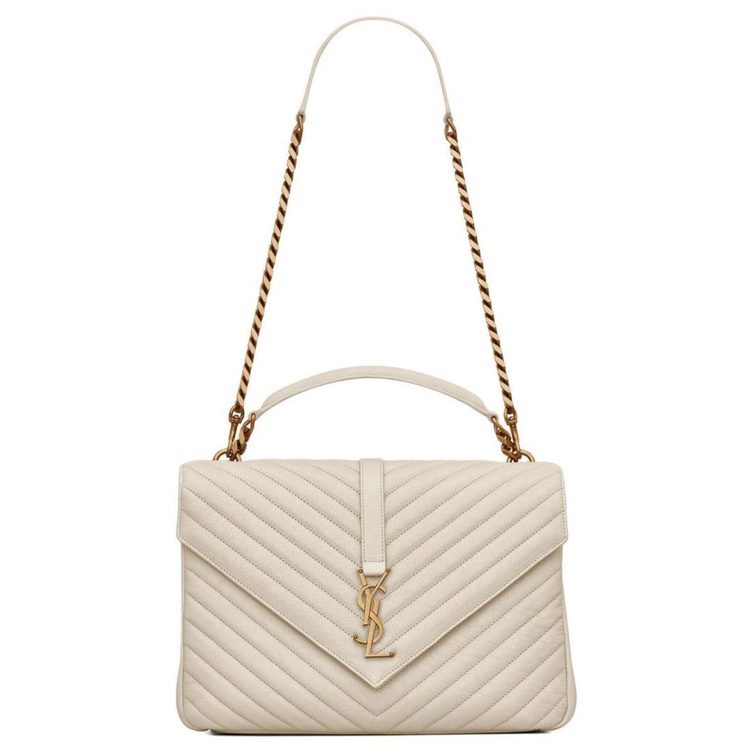 Saint Laurent Saint Laurent College Leather Crossbody Handbag Shoulder Bag Women's White