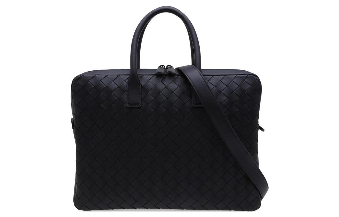 Bottega Veneta Bottega Veneta Calfskin Briefcase, Shoulder Bag, Crossbody Bag, Handbag Regular Men's Black