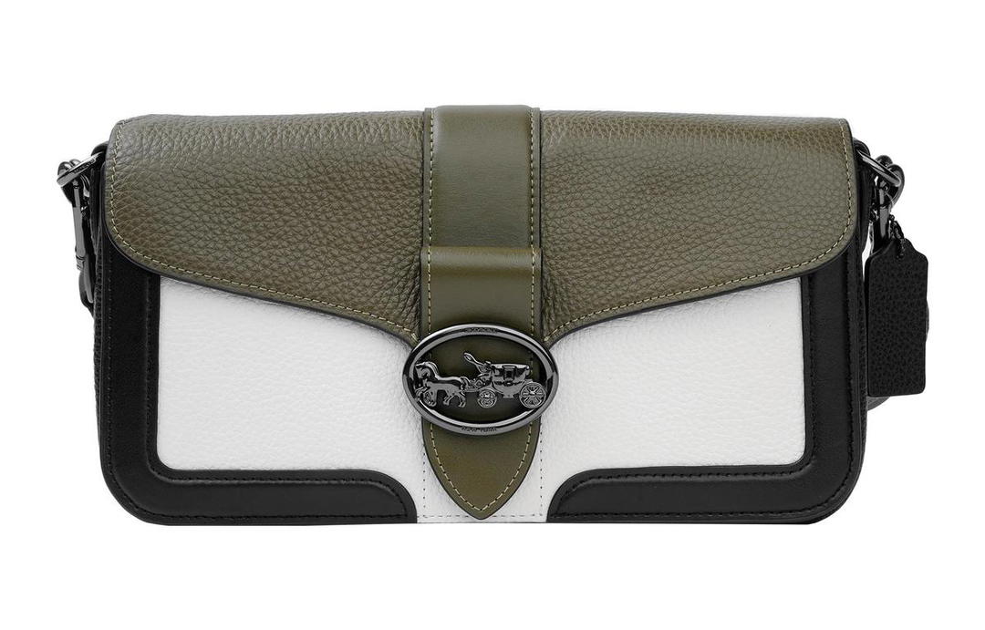 Coach Coach Georgie Refined Pebble Leather Shoulder Bag Portable Crossbody Bag Shoulder Bag Women's Avocado White Black