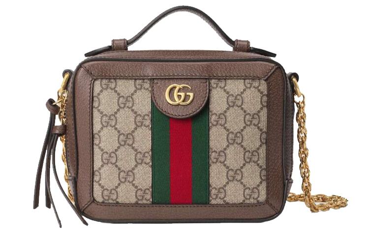 Gucci Gucci Canvas With Leather Camera Bag Box Bag Handbag Shoulder Bag Crossbody Bag Mini Women's Ebony