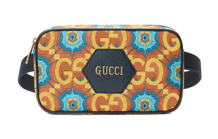 Gucci Gucci Canvas With Leather One Shoulder Crossbody Bag Sling Bag Fanny Pack Unisex Blue/Orange