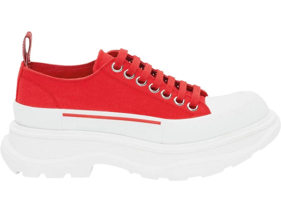 Alexander McQueen Alexander McQueen Tread Slick Low Lace Up White Red