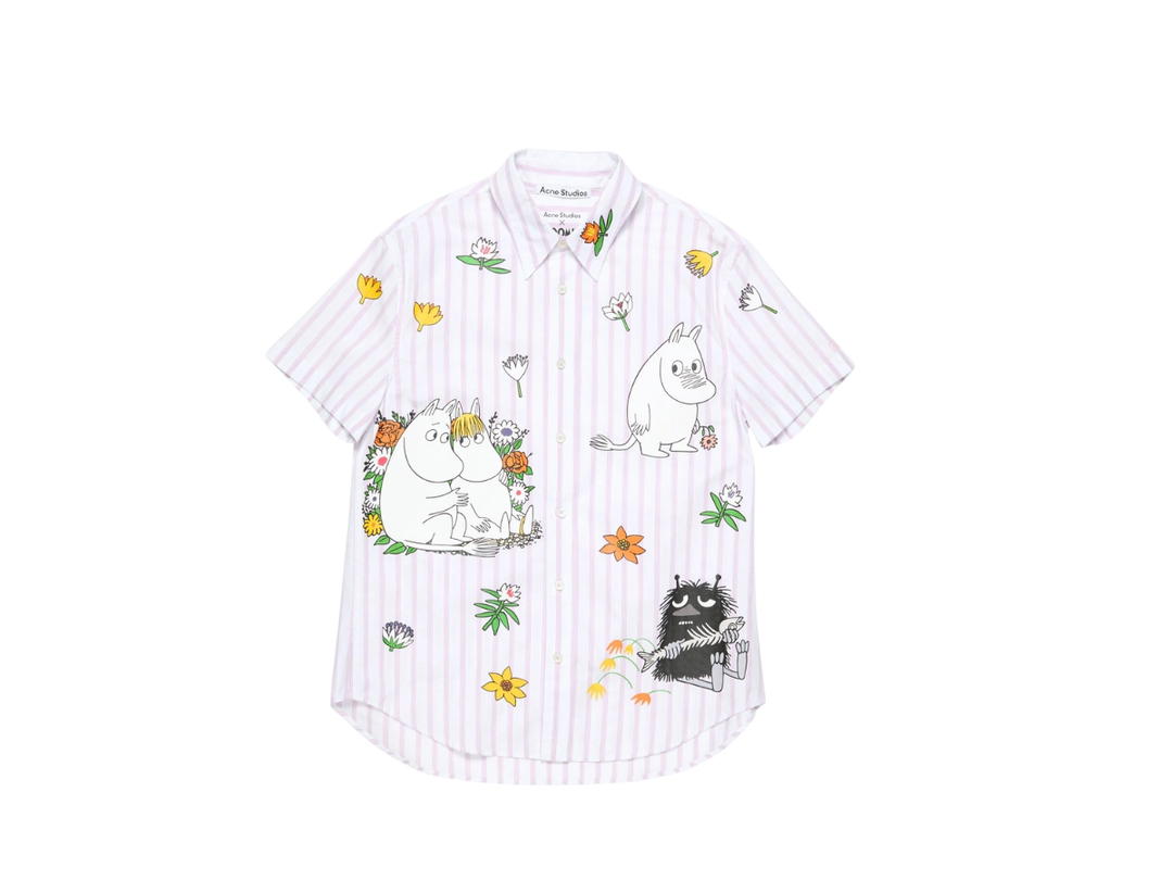 Acne Studios Acne Studios x Moomin Short Sleeve Shirt White Rose Pink