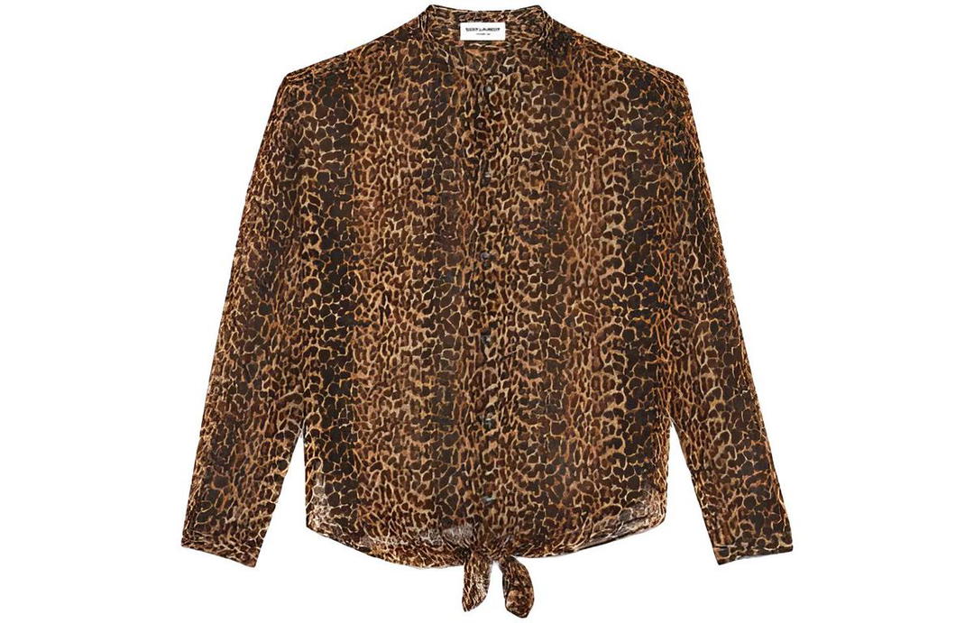 Saint Laurent Saint Laurent Leopard Print Sheer Shirt