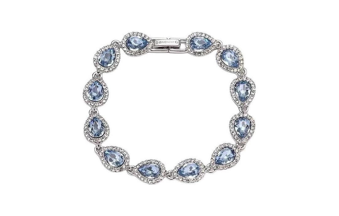 Givenchy Givenchy Zinc Brass Glass Sapphire Crystal Bracelets Women's Silver/Blue