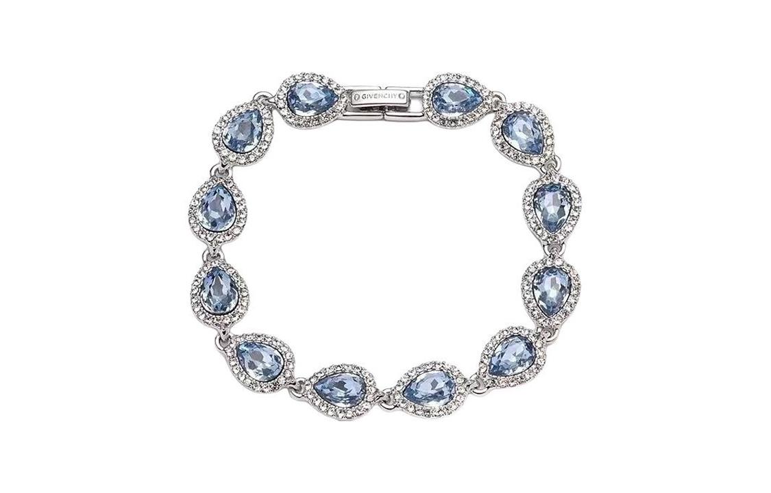 Givenchy Givenchy Zinc Brass Glass Sapphire Crystal Bracelets Women's Silver/Blue