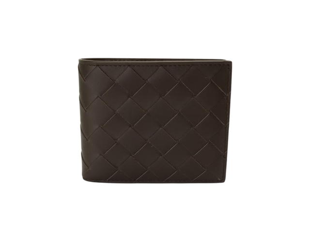 Bottega Veneta Bottega Veneta Intrecciato Folded Short Wallet Dark Brown - view 1