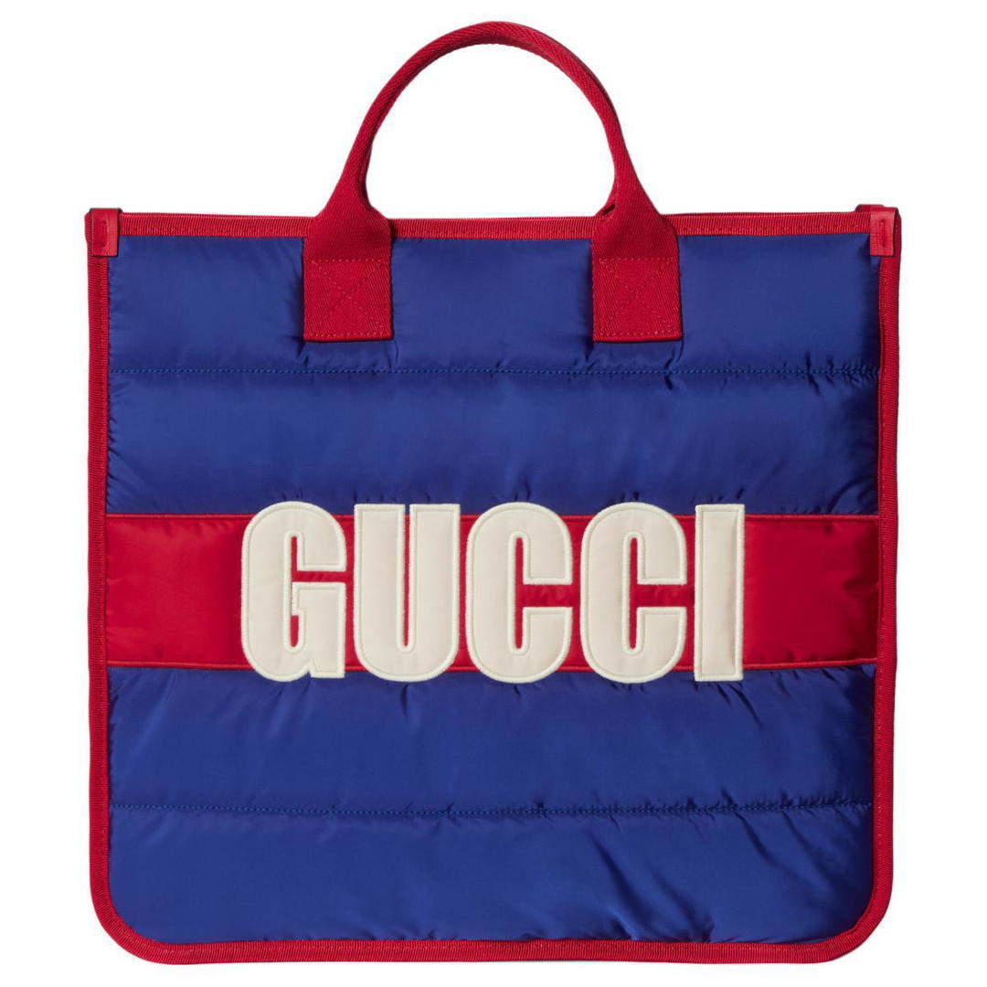 Gucci Gucci Nylon Tote Bag Shopping Bag Handbag Kids' Blue & Red
