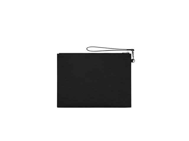 Saint Laurent Saint Laurent Tablet Holder In Grain De Poudre Embossed Leather With Silver-Toned Metal Hardware Black - view 2