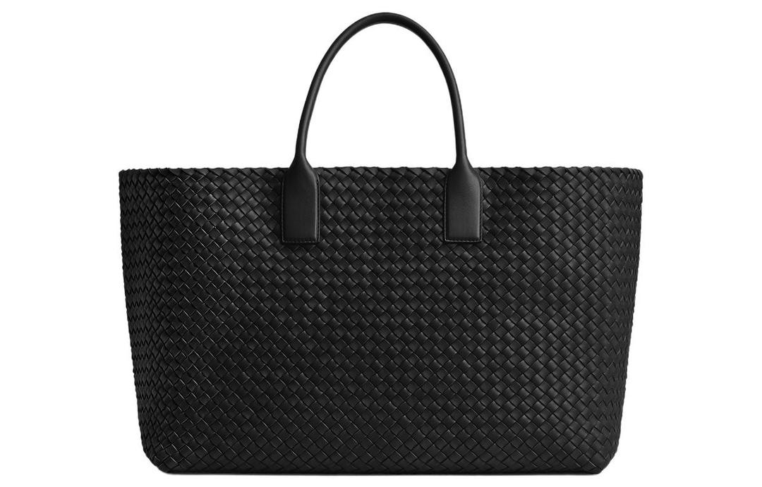 Bottega Veneta Bottega Veneta CABAT Lambskin Handbag Large Size Women's Black
