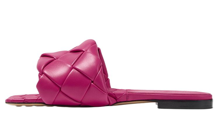Bottega Veneta Bottega Veneta Lido Leather Patchwork Odor Resistant Slide Slippers Women's Fuchsia
