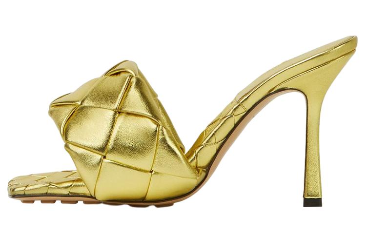 Bottega Veneta Bottega Veneta Lido Slide Slippers 9cm Women's Gold