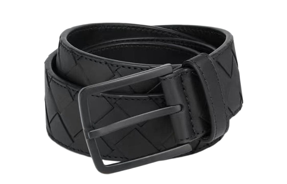 Bottega Veneta Bottega Veneta Cow Leather Belts Men's Black Width 3.5CM
