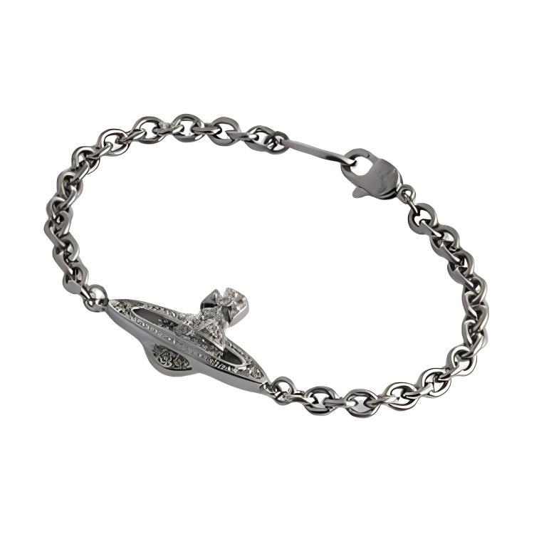 Vivienne Westwood Vivienne Westwood Mini Bas Relief Chain Bracelet Gunmetal