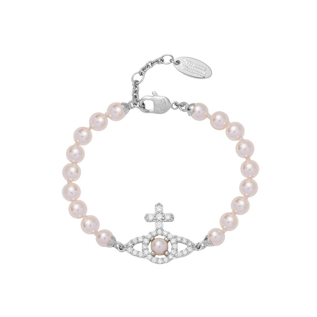 Vivienne Westwood Vivienne Westwood Platinum Plated Pearl Bracelets Women's Silver White