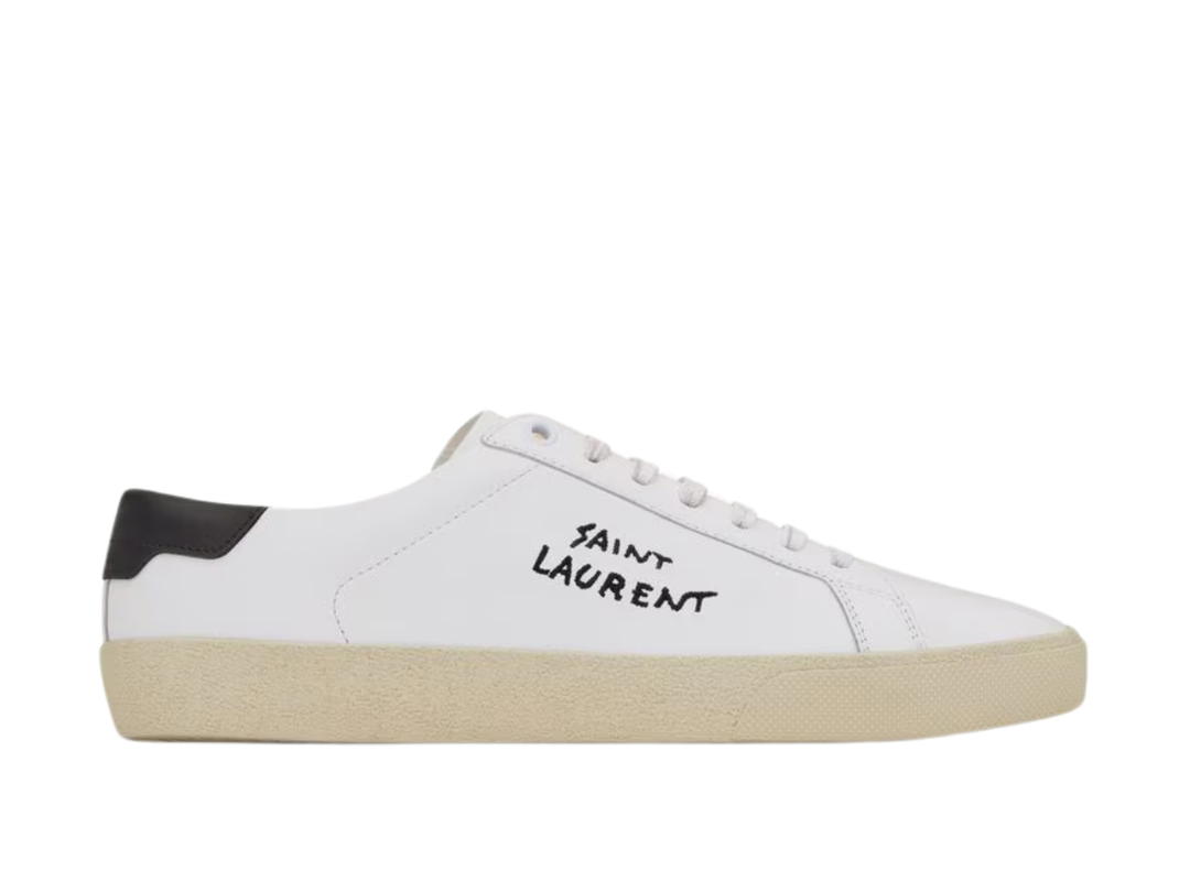 Saint Laurent Saint Laurent Court Classic SL/06 Embroidered Sneakers In Leather Optic White (W)