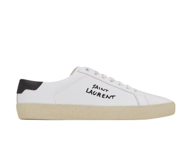 Saint Laurent Saint Laurent Court Classic SL/06 Embroidered Sneakers In Leather Optic White (W) - view 1