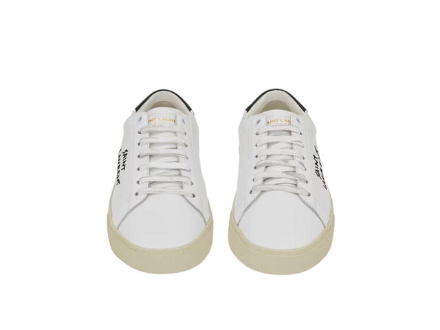 Saint Laurent Saint Laurent Court Classic SL/06 Embroidered Sneakers In Leather Optic White (W) - view 2