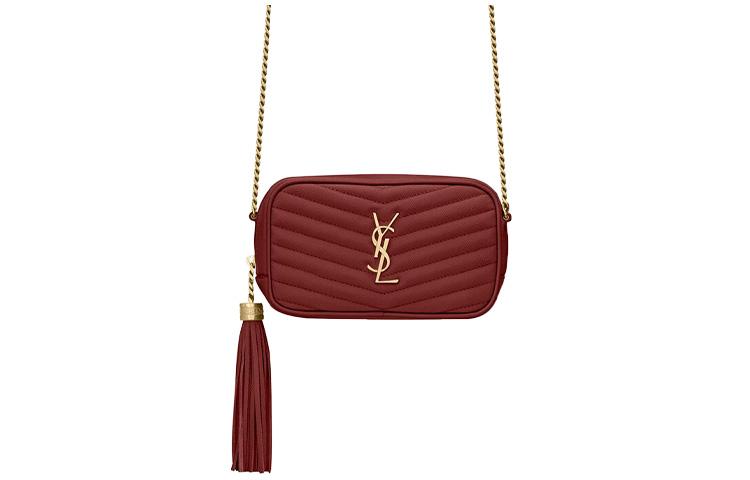 Saint Laurent Saint Laurent Leather Shoulder Bag, Crossbody Bag Mini Women's Vibrant Red