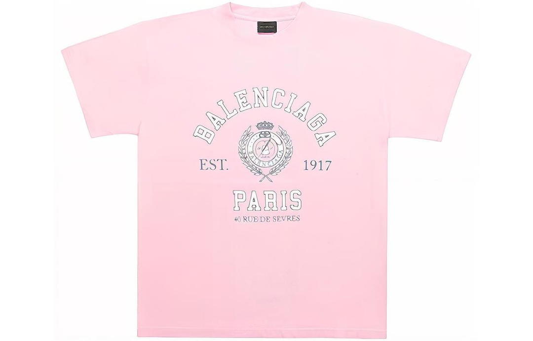 Balenciaga Balenciaga Drop Shoulder Sleeve T-Shirt Women's Pink
