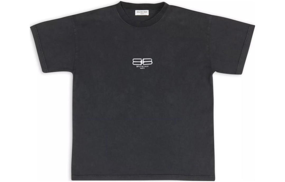 Balenciaga Balenciaga Bb Paris Icon Medium Fit T Shirt Black