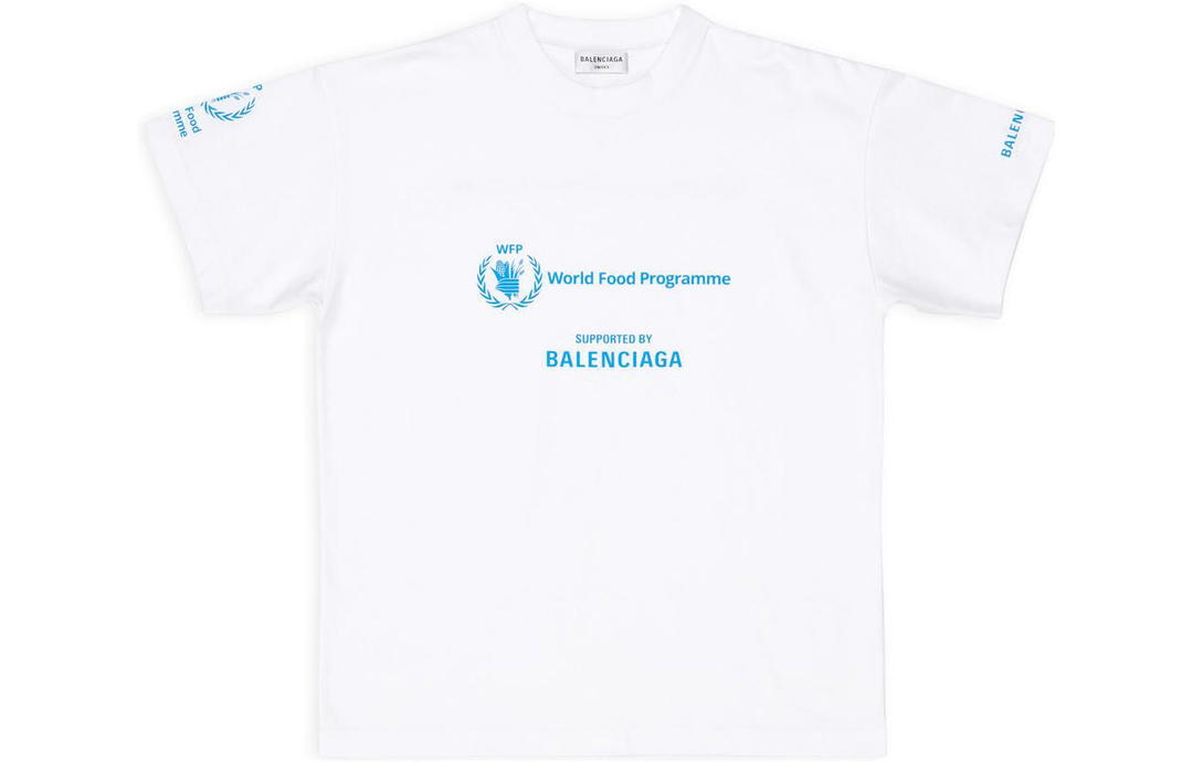 Balenciaga Balenciaga Balenciaga X WFP FW22 Drop Shoulder Sleeve T-Shirt Women's White Loose Fit Style