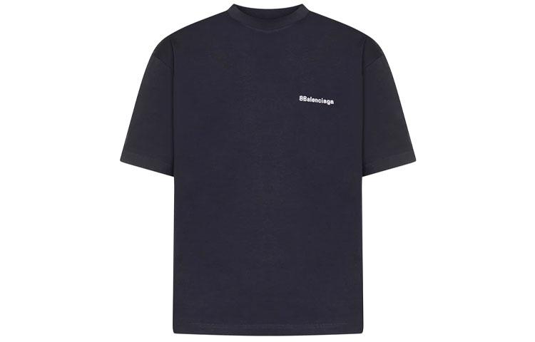 Balenciaga Balenciaga T-Shirt Loose Fit Style Men's Dark Blue