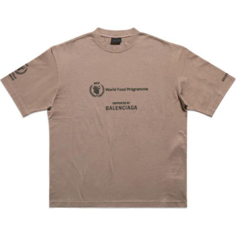 Balenciaga Balenciaga x Wfp SS23 T-Shirt Loose Fit Style Men's Khaki