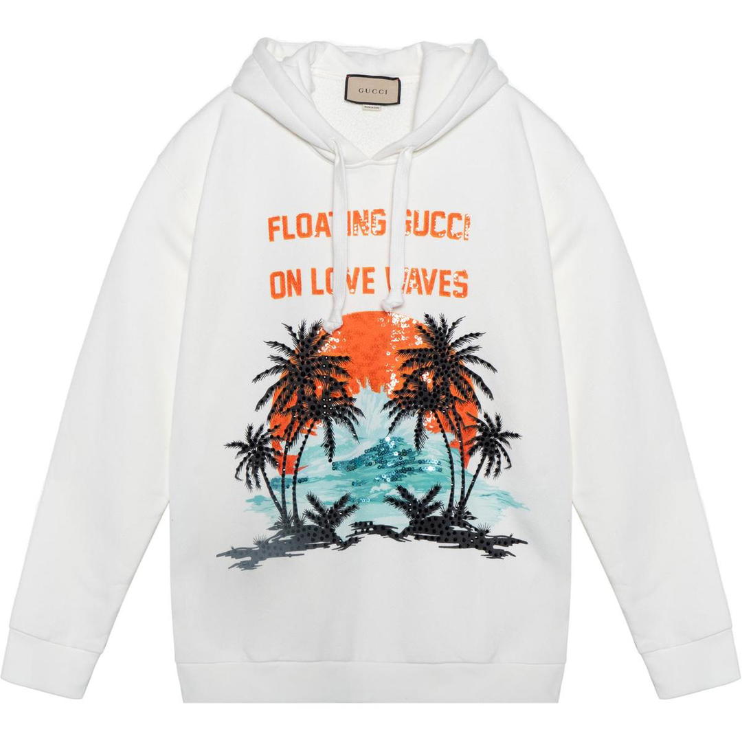 Gucci Gucci Crystal embellished Cotton Hoodie