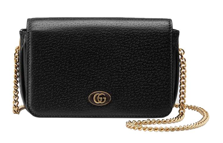 Gucci Gucci Leather Lipstick Bag, Crossbody Bag, Chain Bag, Shoulder Bag Women's Black