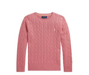 Buy Polo Ralph Lauren Cable-Knit Cotton Sweater Desert Rose at Sasom – Authentic and Ready to Ship