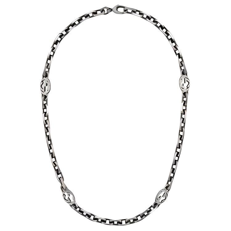 Gucci Gucci Sterling Silver Interlocking G Necklace