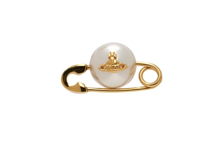 Vivienne Westwood Vivienne Westwood Brass, Artificial Pearl, Metal Stud Earrings Women's Gold