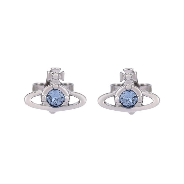 Vivienne Westwood Vivienne Westwood Nano Solitaire Earrings - Gunmetal/Blue - view 2