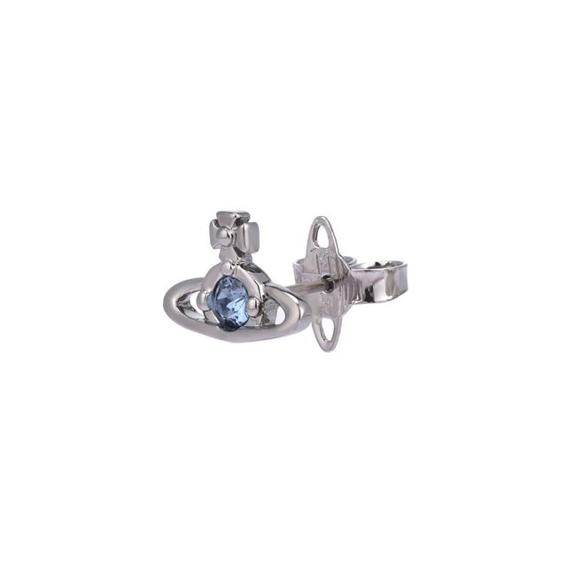 Vivienne Westwood Vivienne Westwood Nano Solitaire Earrings - Gunmetal/Blue - view 4