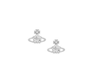 Buy Vivienne Westwood Reina Earrings In Platinum Hardware With White Cz at Sasom – Authentic and Ready to Ship