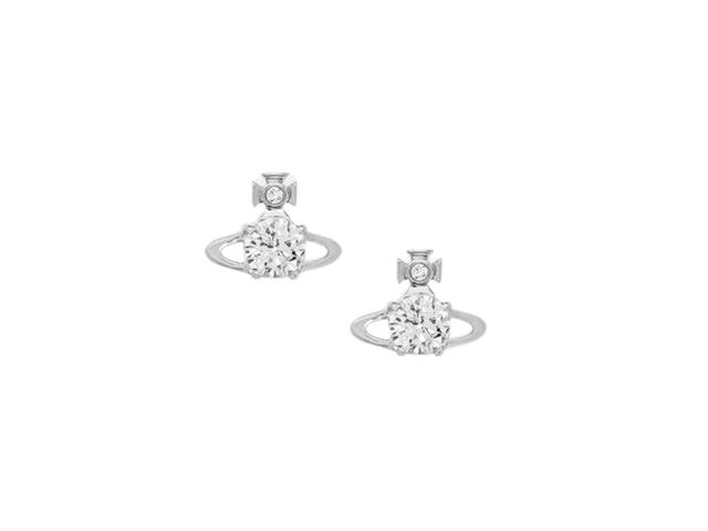Vivienne Westwood Vivienne Westwood Reina Earrings In Platinum Hardware With White Cz - view 1