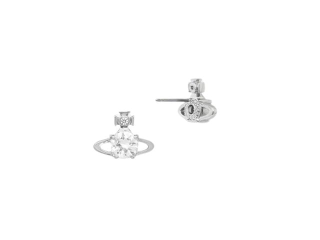 Vivienne Westwood Vivienne Westwood Reina Earrings In Platinum Hardware With White Cz - view 2