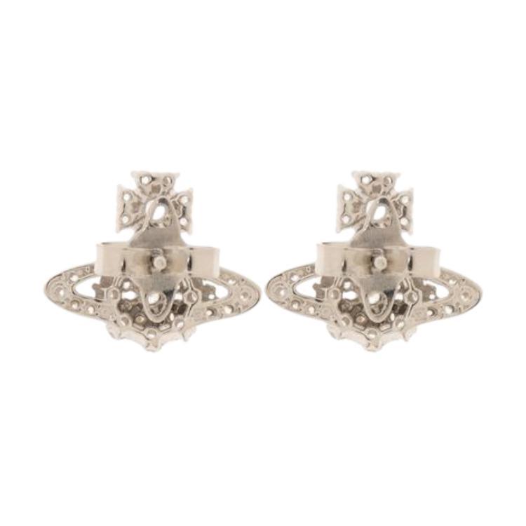 Vivienne Westwood Vivienne Westwood Brass, Crystal Stud Earrings Unisex Silver
