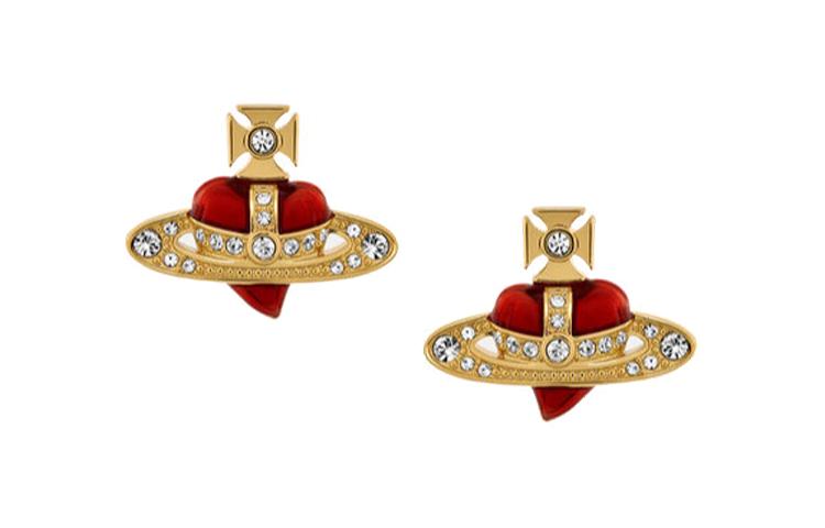 Vivienne Westwood Vivienne Westwood Crystal Stud Earrings Women's Red Gold